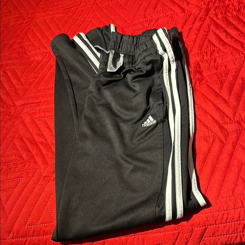 Black and White Athletic Joggers with Sporty Stripes